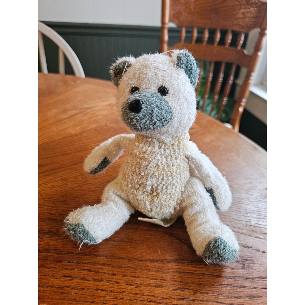 Bath &‎ Body Works Scrubby Buddies Yule Bear Plush Toy Vintage bear white gray